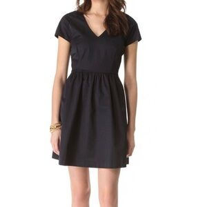 PAUL & JOE SISTER Yvette Dress Short Sleeve V-Neck Deep Dark Navy - EUC,…